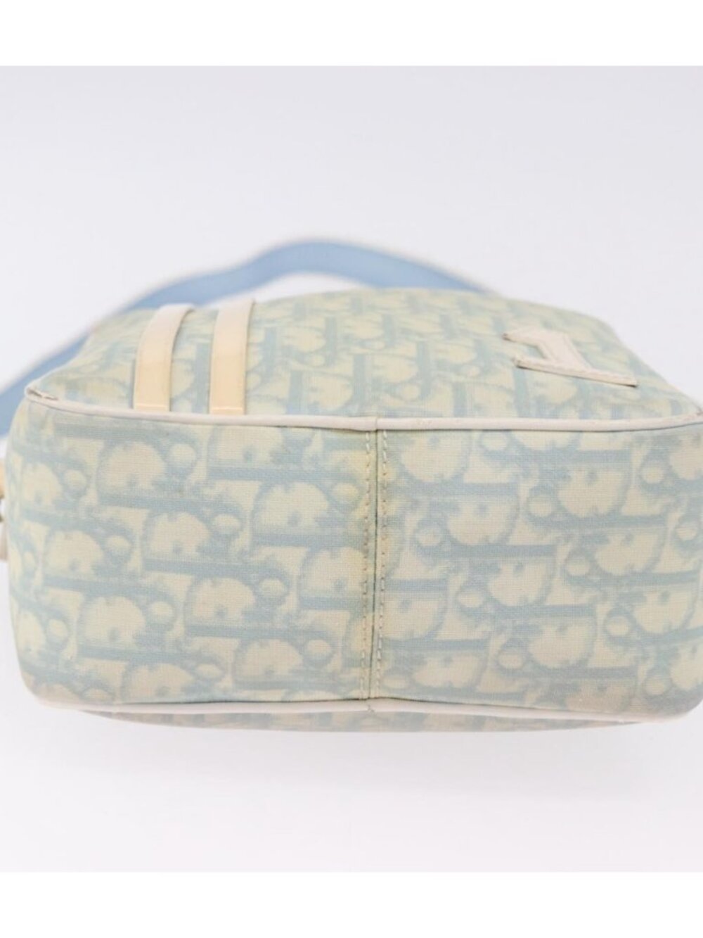 Christian Dior Trotter Canvas Shoulder Bag PVC Light Blue Silver - Picture 3 of 16